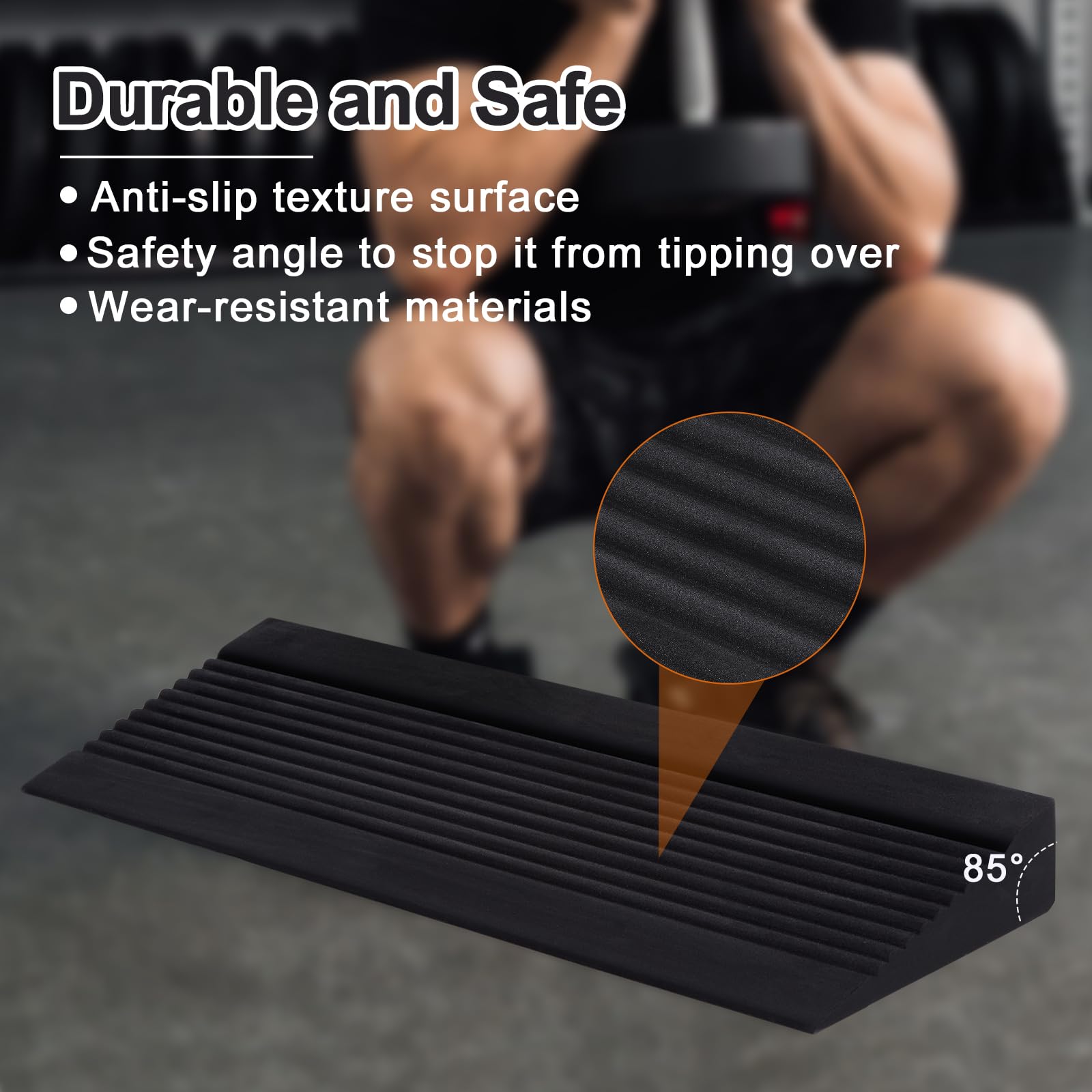 Welspo One-Piece Wadendehner, Anti-Tip Design Slant Board für Kniebeugen für Wadenstrecker, Beinstrecker, Plantarstretching, Gewichtheben,Recovery-Training und Stretching