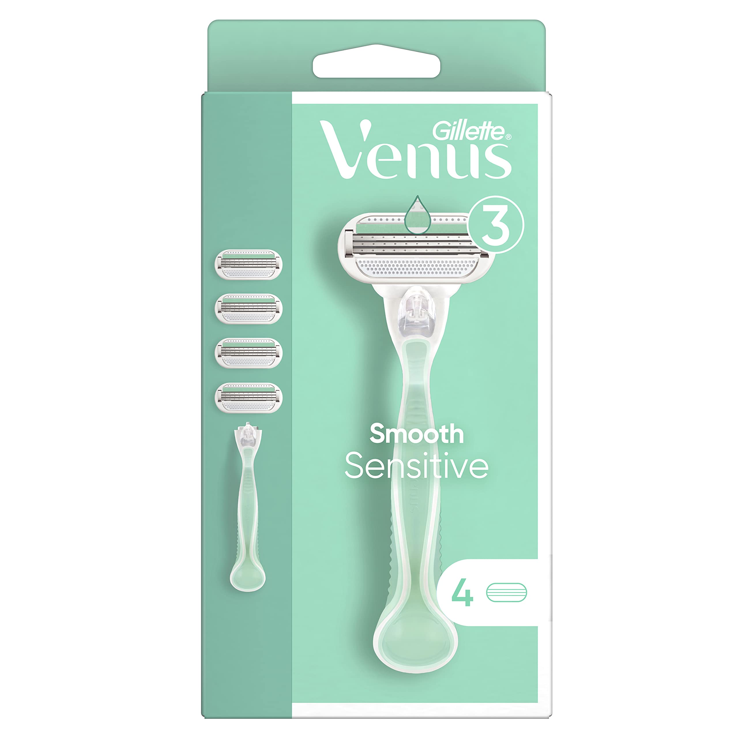 Gillette Venus Smooth Sensitive Rasierer Damen, Damenrasierer + 4  Rasierklingen mit 3-fach Klinge, mit Aloe Vera, Geschenk fr Frauen :  Amazon.de: Drogerie & Krperpflege