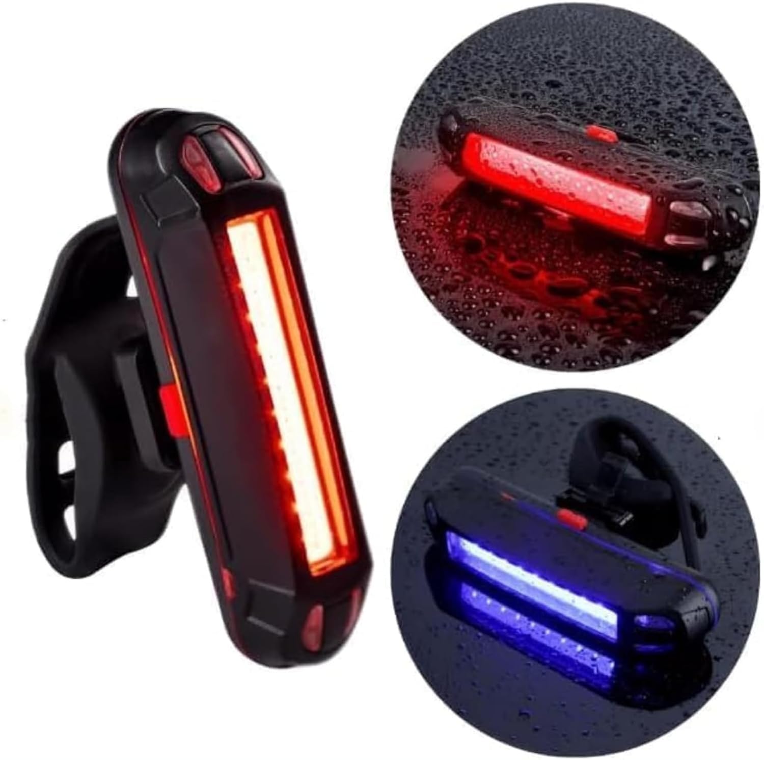 kit Lanterna Solar P/Bike Bicicleta com Buzina Potente Recarregável 3 modos de Luz + Sinalizador Traseiro Recarregável USB para Bicicleta -Vende Mais