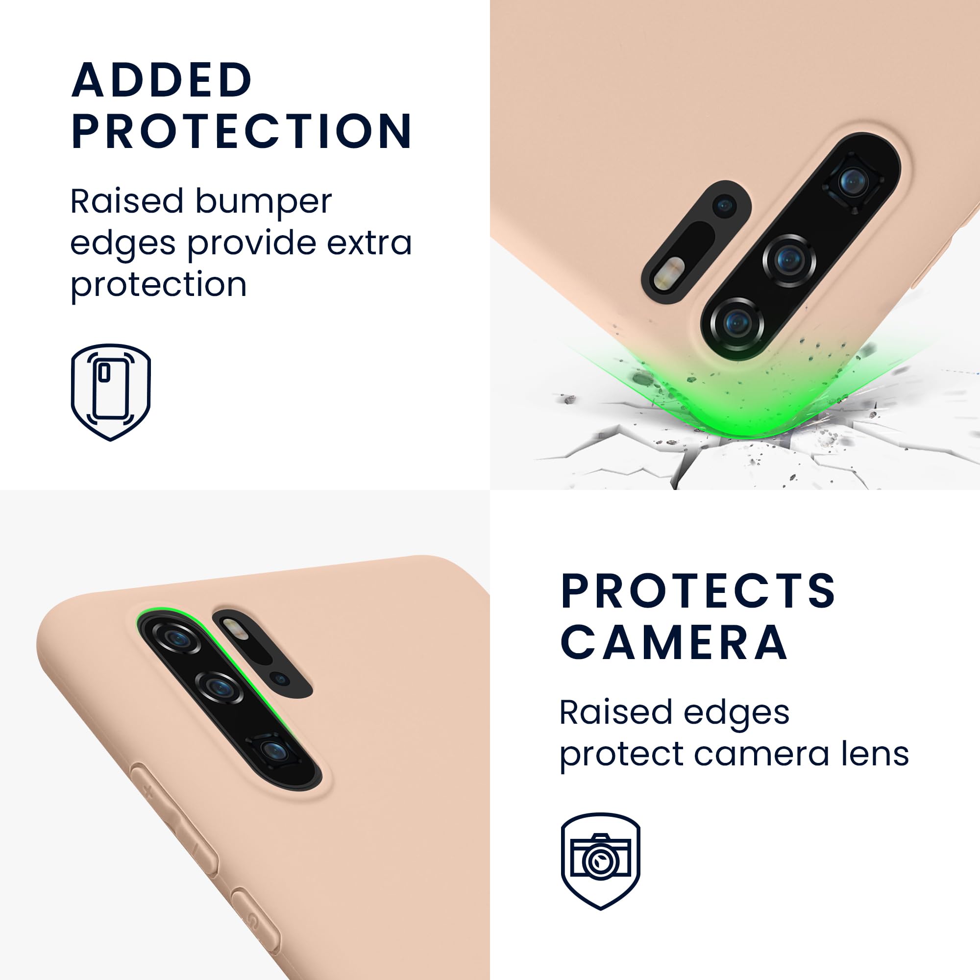 kwmobile Case for Huawei P30 Pro Case - Soft Cover - Shockproof TPU Material - Wireless Charging - Coconut Swirl - Image 3