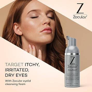 Zocular ZocuFoam Foaming Eyelid Cleansing Foam, Gentle pH-Balanced, 25 mL