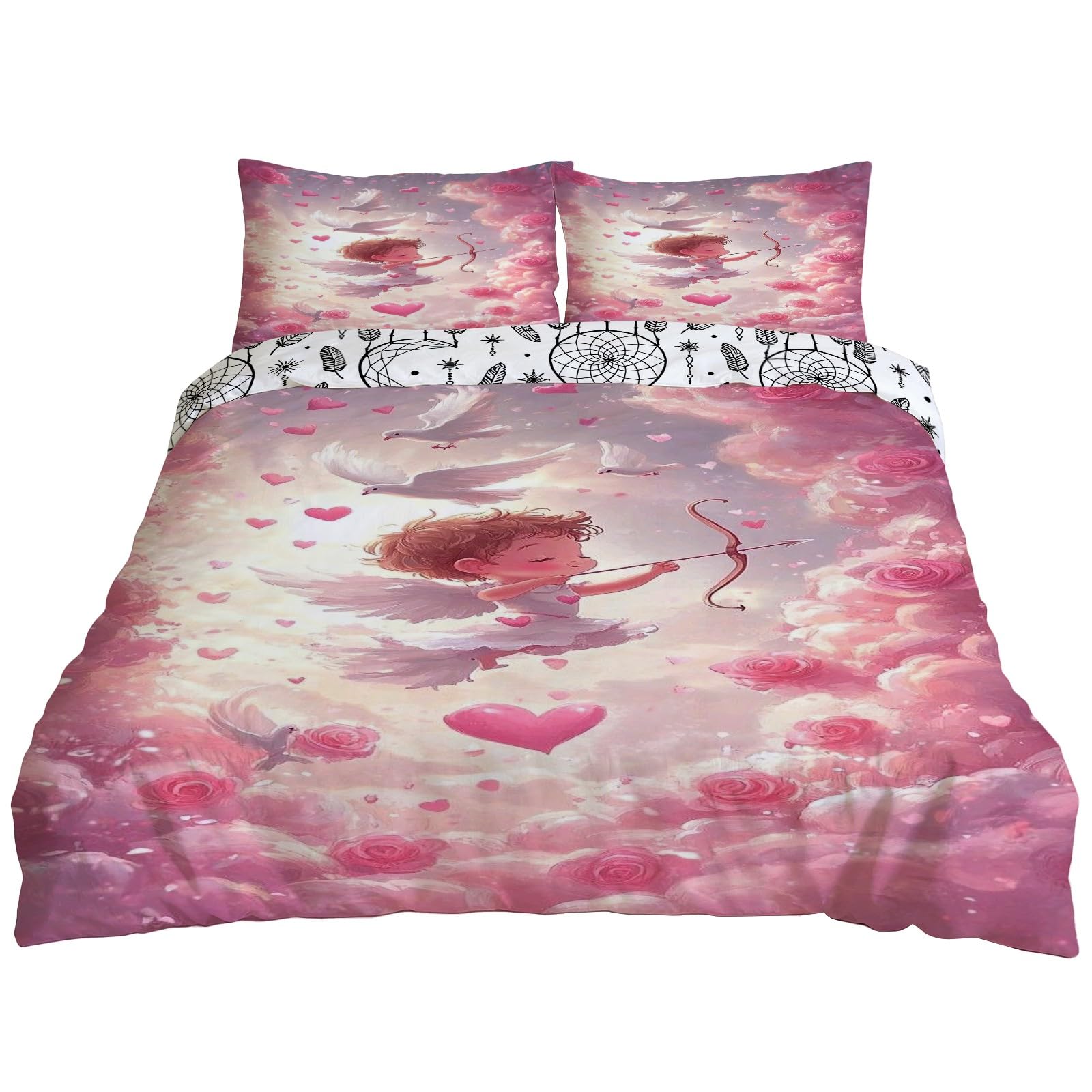 Housse de couette 200x200 cm rose pour une chambre cocooning et cosy