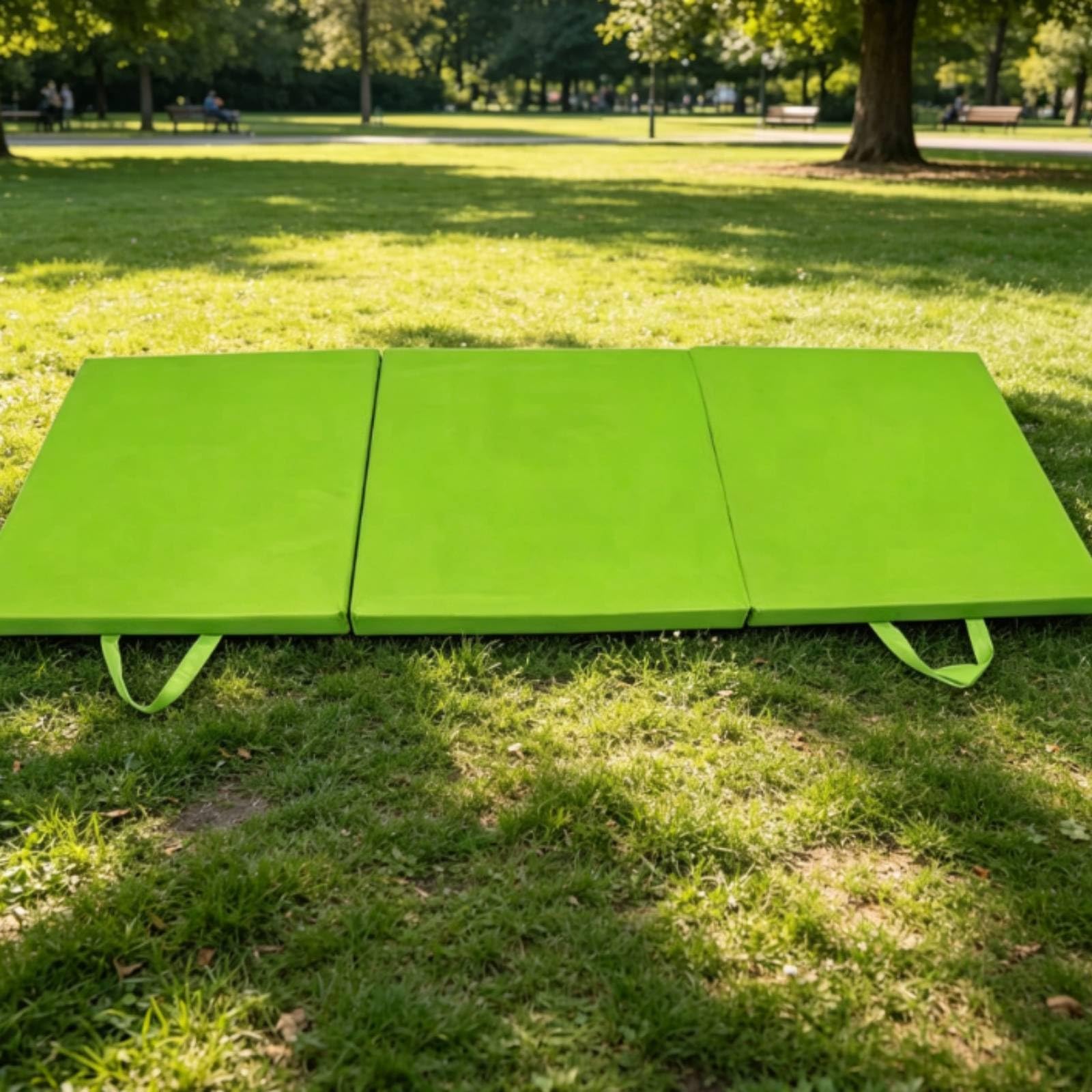 Materassino Tri-Piega Tripieghevole Tappetino Fitness con Maniglie Spesso Attrezzatura Sportiva per Ginnastica