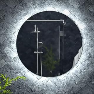 Pebble Grey™ Halo Backlit Bathroom Mirror with Illuminated LED Lights and Heated Demister Pad | 600 x 600mm | IP44 Rated | 10 Year Guarantee