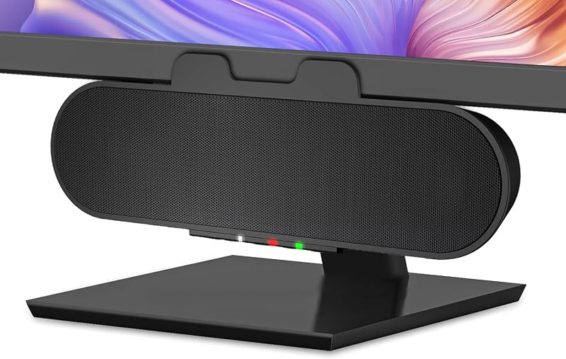 CA-2890PRO USB and Bluetooth Speaker Bar, Clip-On Monitor | Monitor-Mounted Speaker Bar for PC and Mac, Great for Calls and Music, Auto-Switch Between Devices, Mic Mute Button