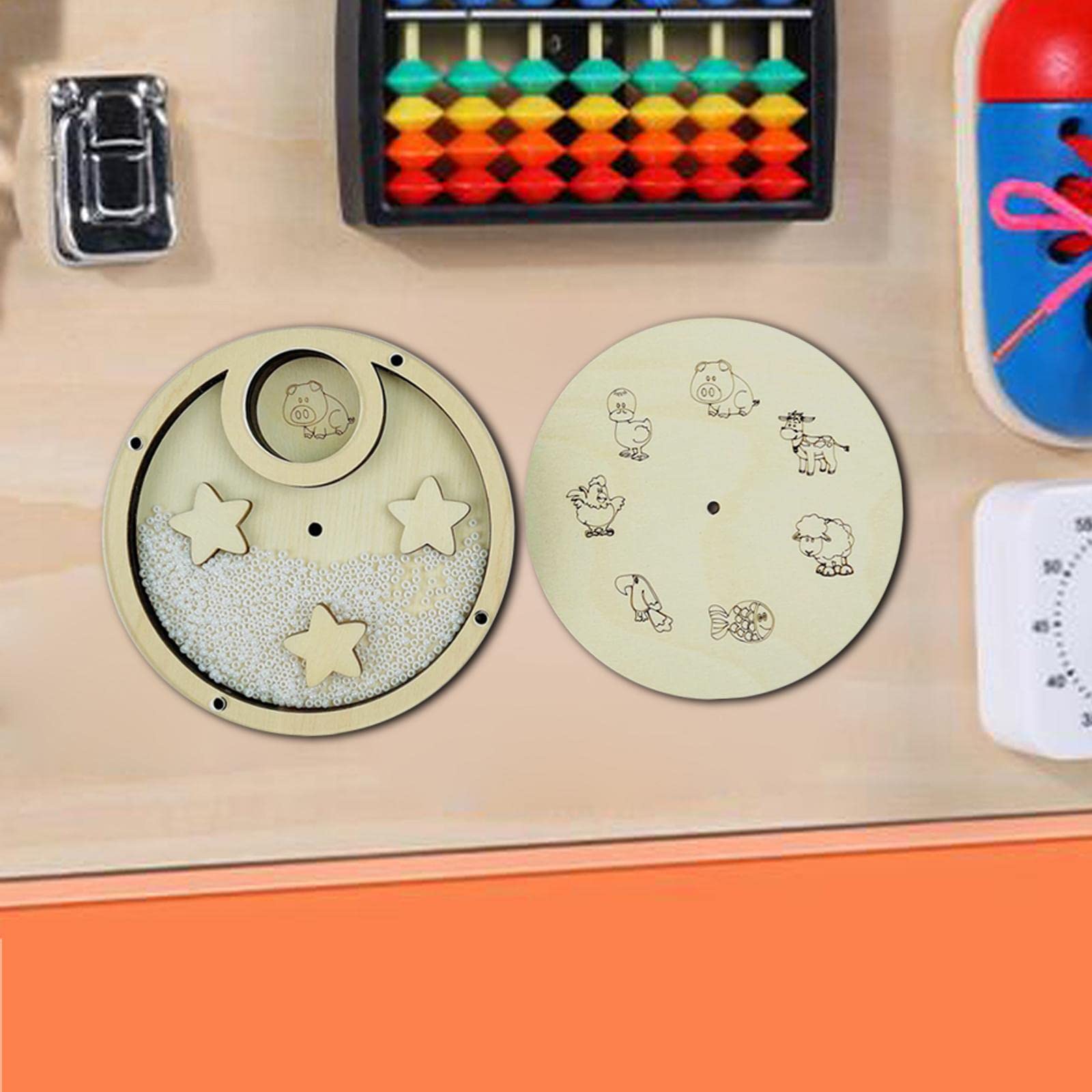 Harilla Holz Busy Board – LED Schalttafel Lernspielzeug Für Kleinkinder Ab 2 Jahren, 14x10x5,5 Cm, Montessori Spielzeug