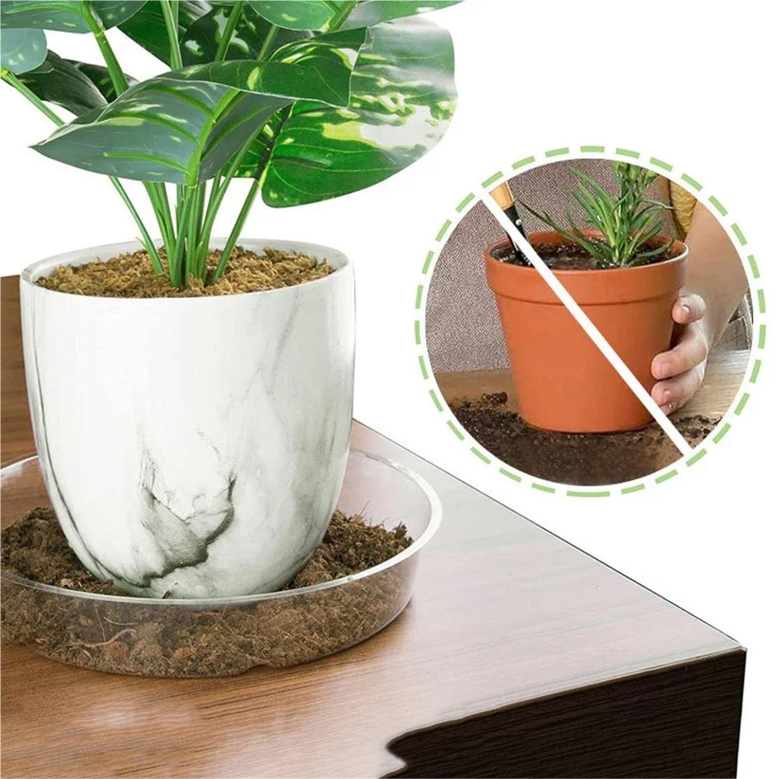 10 Stück 6–12 Zoll durchsichtige Kunststoff-Pflanzenuntertassen for Blumentöpfe, Tropfschalen for den Garten, Wartungsbedarf für Pflanzen(8 Inch)