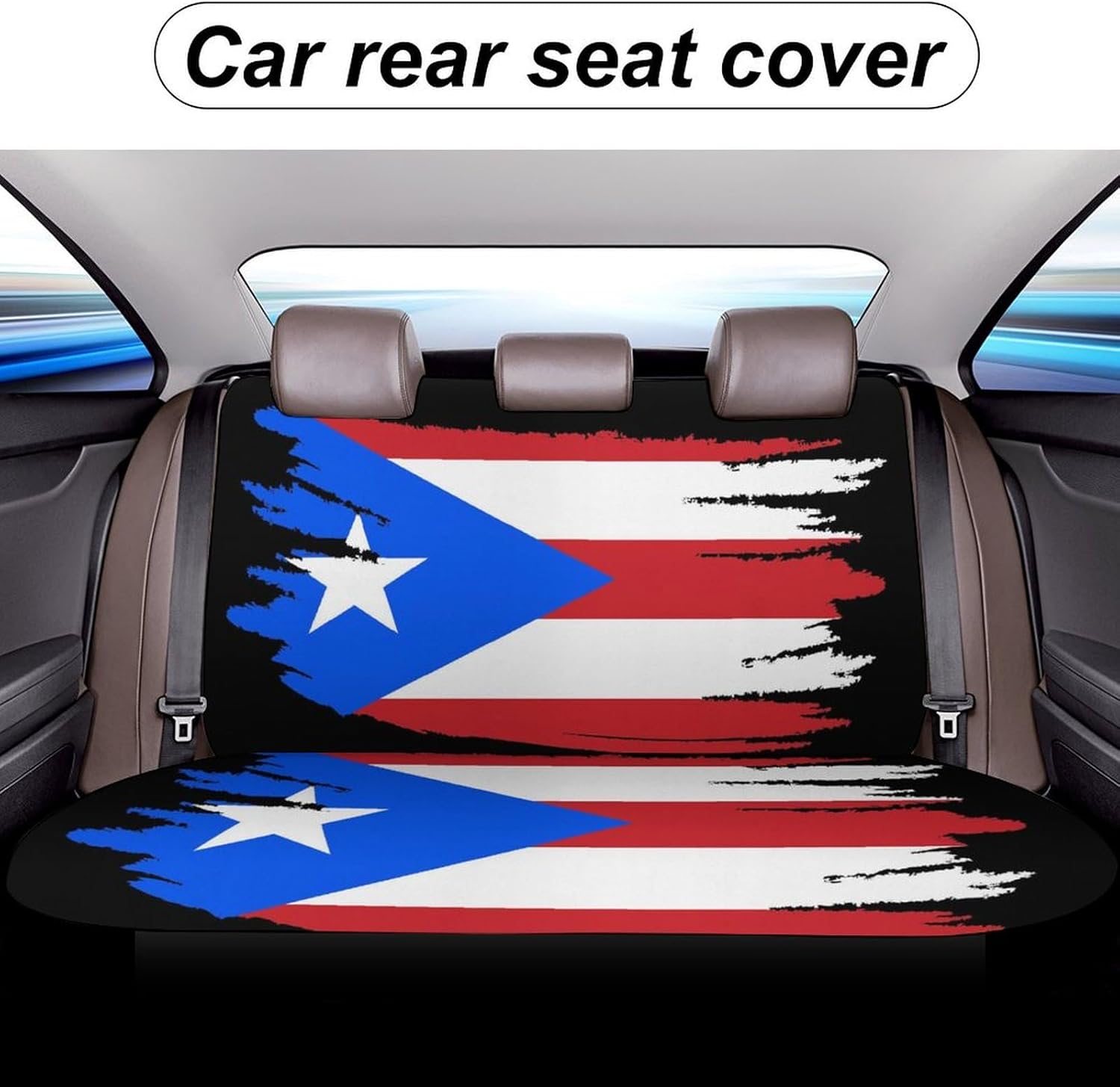 Fashionable Front Seat Covers Scratch Proof Car Seat Cover for Truck Sedan SUV, Puerto Rico Flag Art Car Seat Cover Seat Pad Protectors