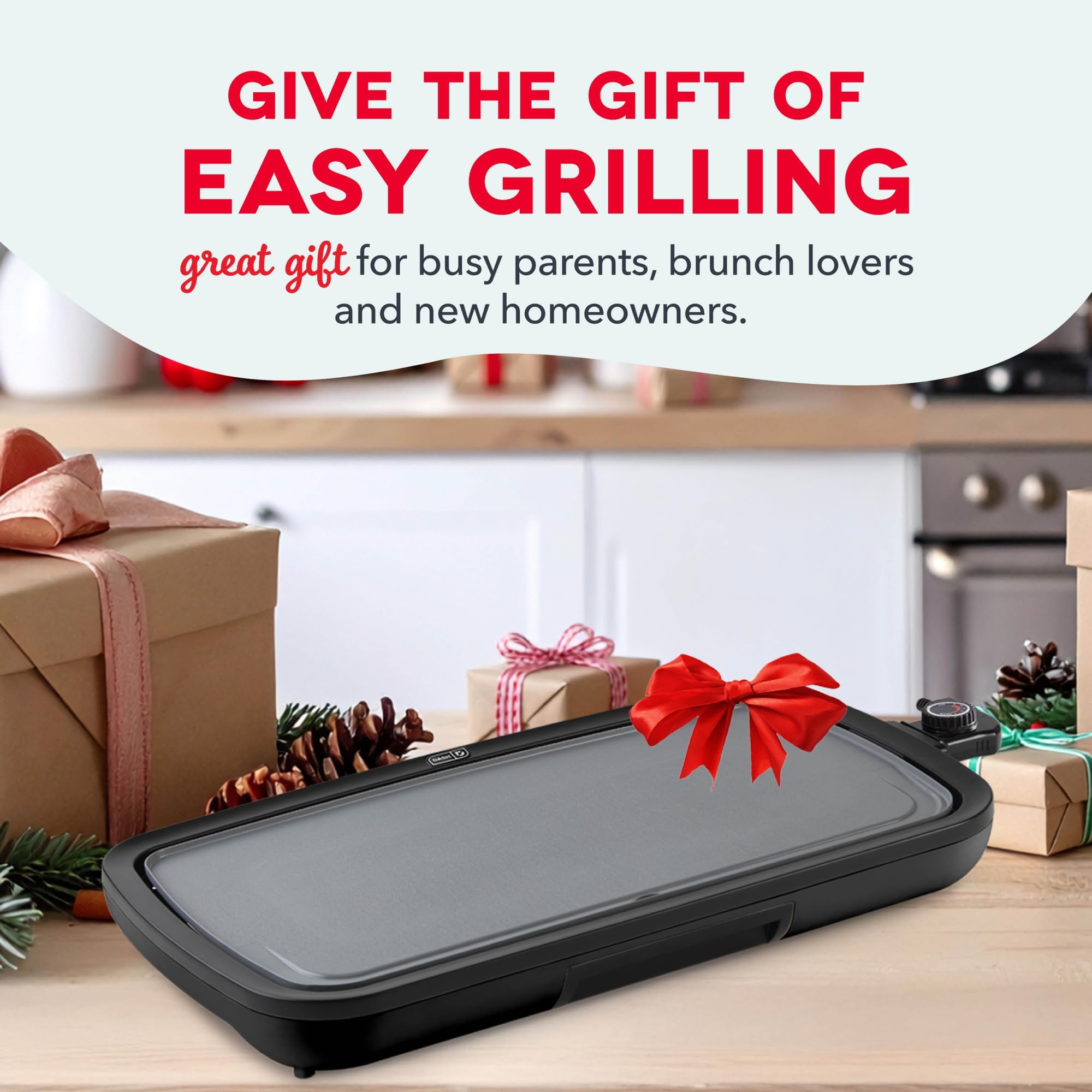 DASH Deluxe Everyday Electric Griddle with Dishwasher Safe Removable Nonstick Cooking Plate for Pancakes, Burgers, Eggs and more, Includes Drip Tray + Recipe Book, 20” x 10.5”, 1500-Watt - Black