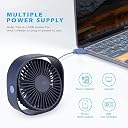APLIKJA Mini Fan with Light, 3 Speeds, USB Rechargeable, Oscillating Portable Table Fan, Personal Mini Fan for Home, Office, Bedroom, Brushless Motor, Wide Angle Adjustment, Ultra Quiet (DESK FAN) gallery image