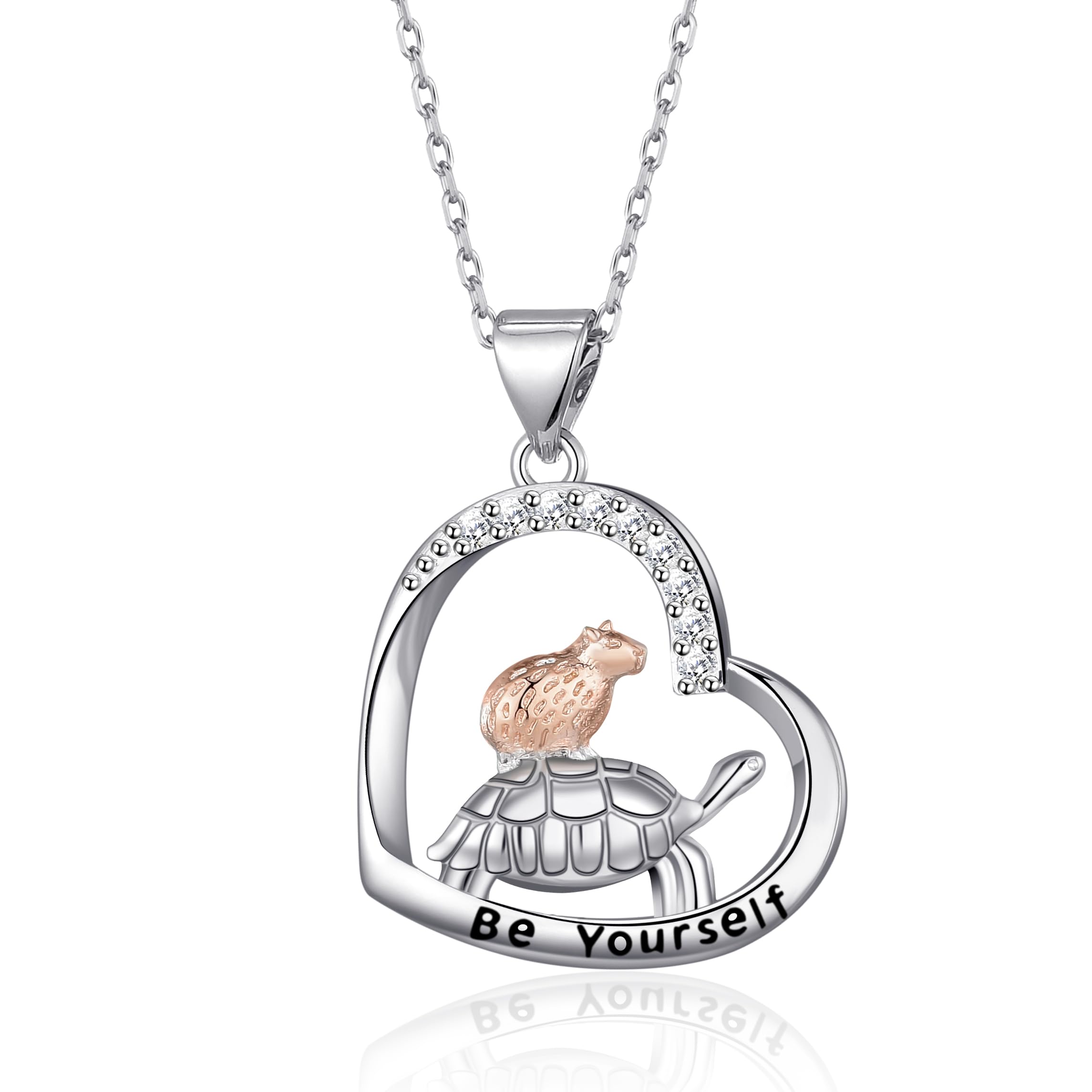 HELORET Animal Necklace Cat/Fox/Otter/Sloth/Cow/Highland Cow/Koala Necklace Cute Animal Jewelry Gifts for Women