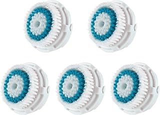 LSQtronics Deep Pore Facial Cleansing Brush Heads for Clarisonic. Face Cleansing Brush Heads for Daily Skin Care. Compatible with Clarisonic MIA, MIA 2, ARIA, PRO and PLUS Cleansing Systems. (5-Pack Brush Head for Deep Pore Facial Cleaning)