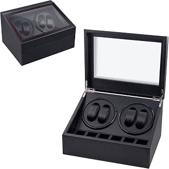 Mcbazel Automatic Watch Winder Box with 4 Watch Winder & 6 Extra Storage Space