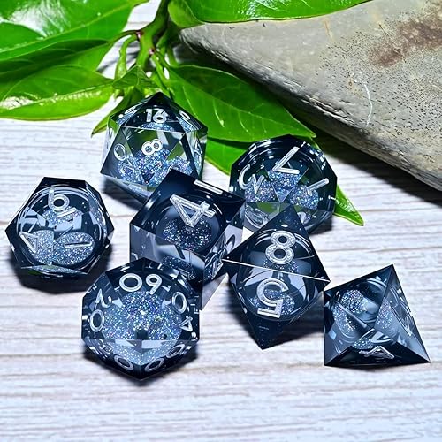 Miniatura 10 de Juego de dados de metal D&D Dragón y mazmorra de metal poliédrico, estilo punk, juego de rol RPG Explorer, MTG Pioneer Game DND, juego de dados (7