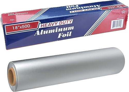 Miniatura 1 de Rollo de papel de aluminio de 18 pulgadas x 500 pies de largo, tamaño y resistencia industrial, envoltura de papel de aluminio de grado comercial y