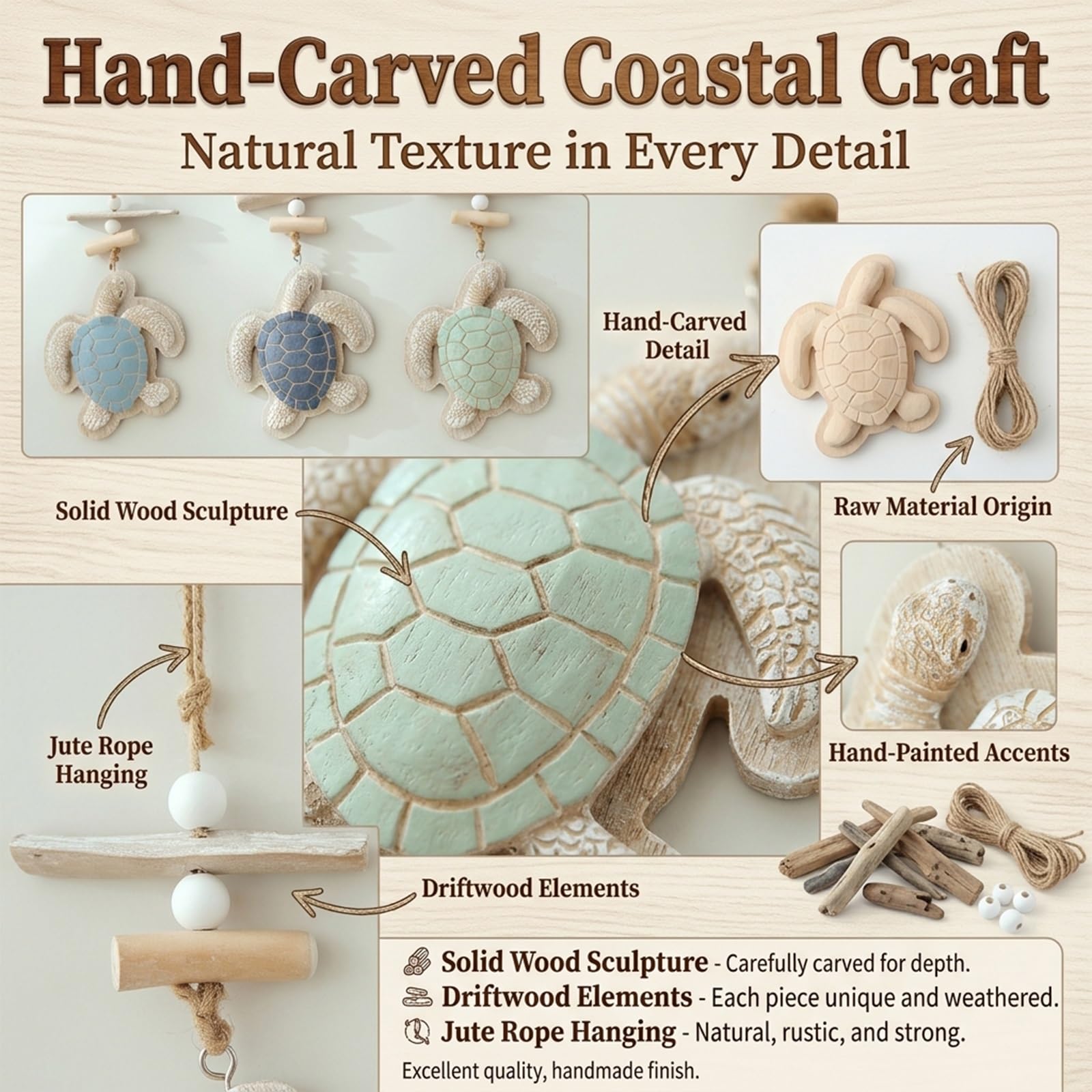 Glowing Coastal Sea Turtle Wall Art, Lighted Hanging Wall Decor with Lights(4pcs)