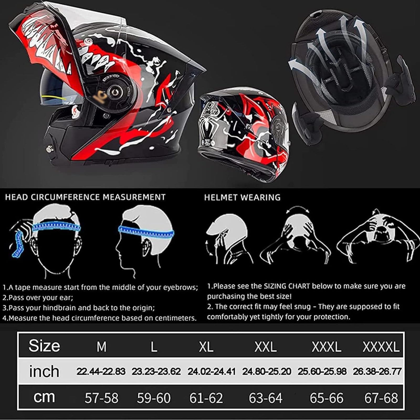 Casco Moto Modulare Integrale ZHTBATE Con Auricolare Bluetooth - Omologato ECE, Doppia Visiera, Leggero, Taglie S-XL