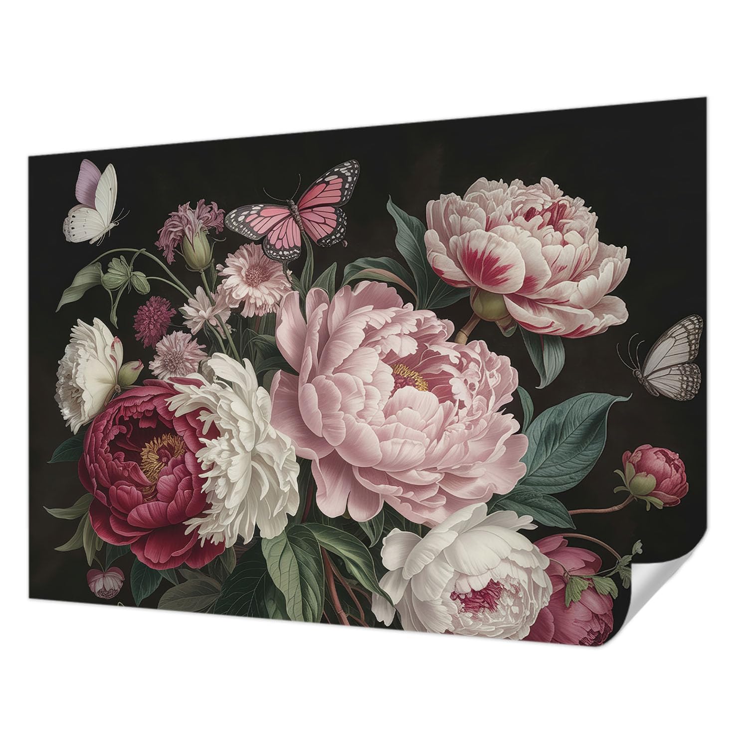 Revêtement mural autocollant pivoines 208x146 cm pour décoration de salon panoramique