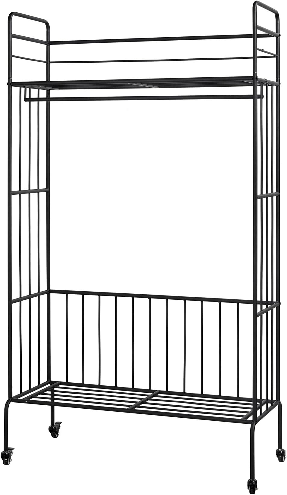 NEUN WELTEN Classics Rolling Wardrobe Closet Organizer System Rack 39.4" L x 16.5" W x 70.9" H (Black)