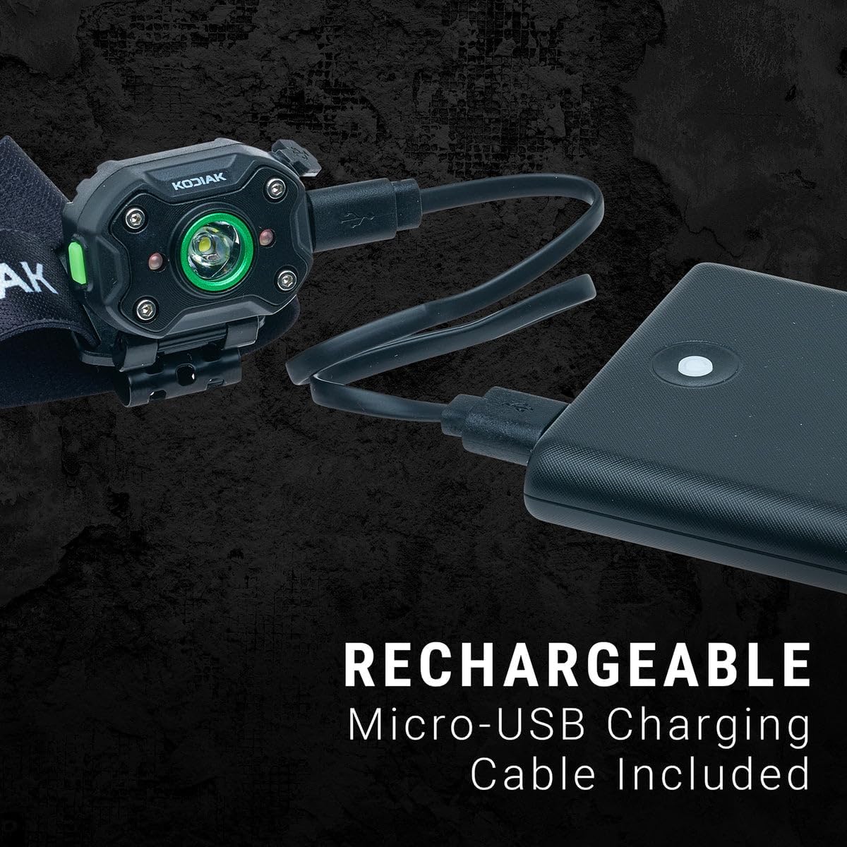 LitezAll Rechargeable Micro Head Lamp - Compact Headlamp Rechargeable for Outdoor Activities - Lightweight Rechargeable Headlamp with Adjustable Strap - Ideal for Camping, Hiking, and Running
