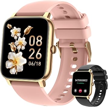 Smart Watch for Women Fitness Tracker Smart Watches for Women Digital Mens Watches Make/Answer Call Waterproof Running Smartwatch Android Phone iPhone Samsung Compatible Heart Rate Monitor