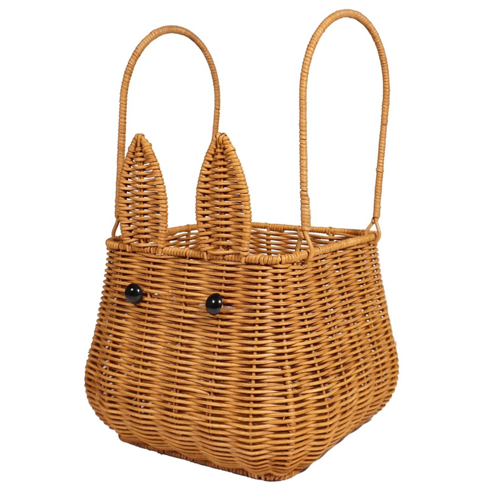 3X Cesto in Rattan con Manico, Cestino per Uova, Fiore Intrecciato, Ragazza, Pane, Frutta, Verdura, Cestino da Picnic in Vimini