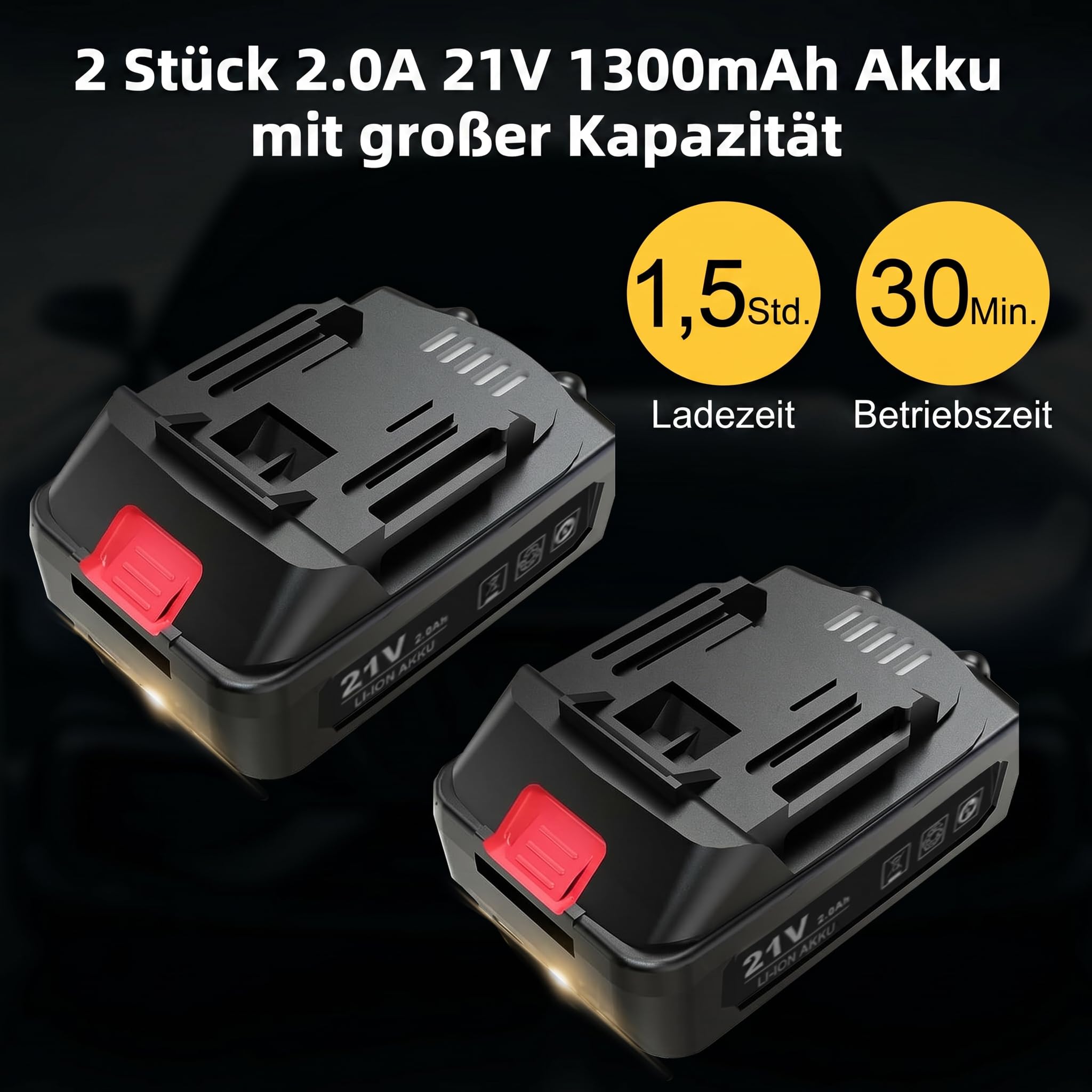 Poliermaschine Auto Akku, Pulidora Coche Inalambrica | mit 2 Stück 21V 1.5A 1300mAh & 8 Variable Geschwindigkeit 5500RPM für die Autopflege Polieren Wachsen Entfernen