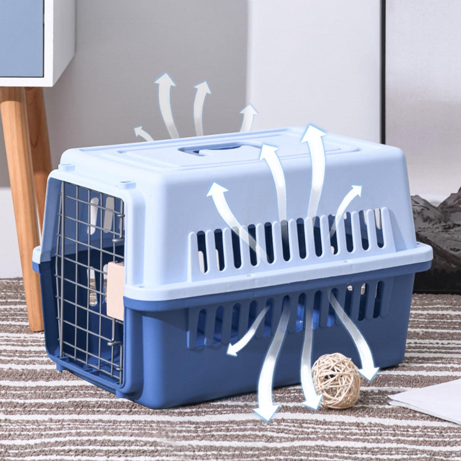 Transportín Portátil para Perros, Organizador de Transporte de Animales, Caja de Suministros para Mascotas, Bolso de Mano, Transportín Rígido para Gat, Naranja