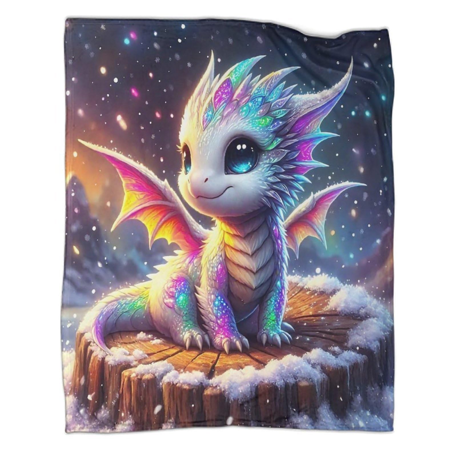 Couverture 3D dragon en flanelle douce 150x200cm pour lit enfant et adulte