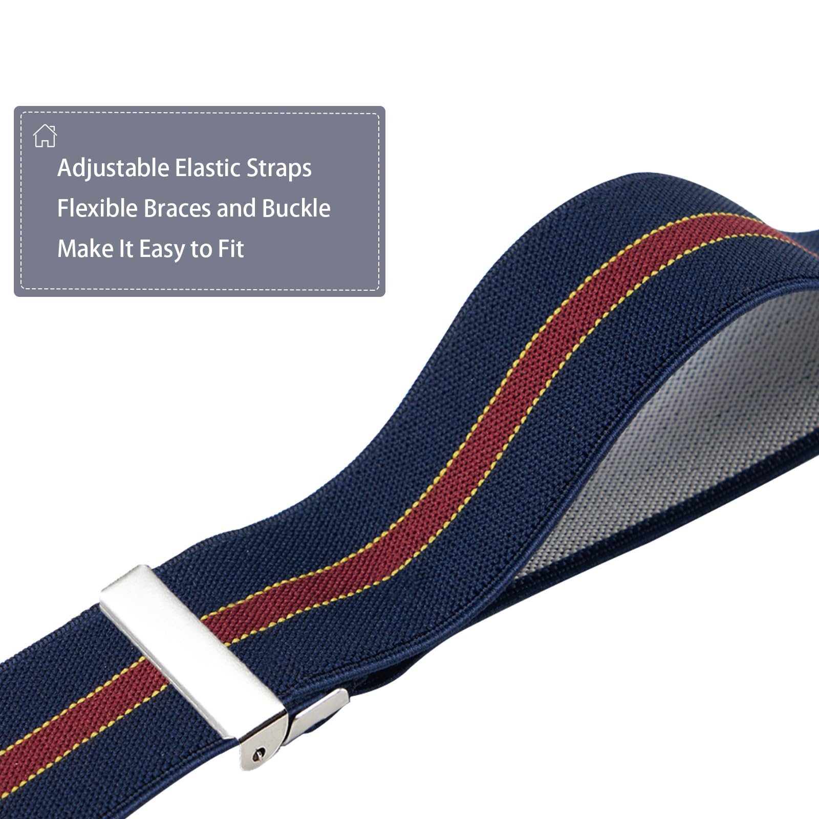 Dresime Bretelle da Uomo per pantaloni con 4 clip forti 4 cm di larghezza, per Uomini e Donne Grandi e alti Larghezza Regolabile di Elastiche e Forma a X Elastica