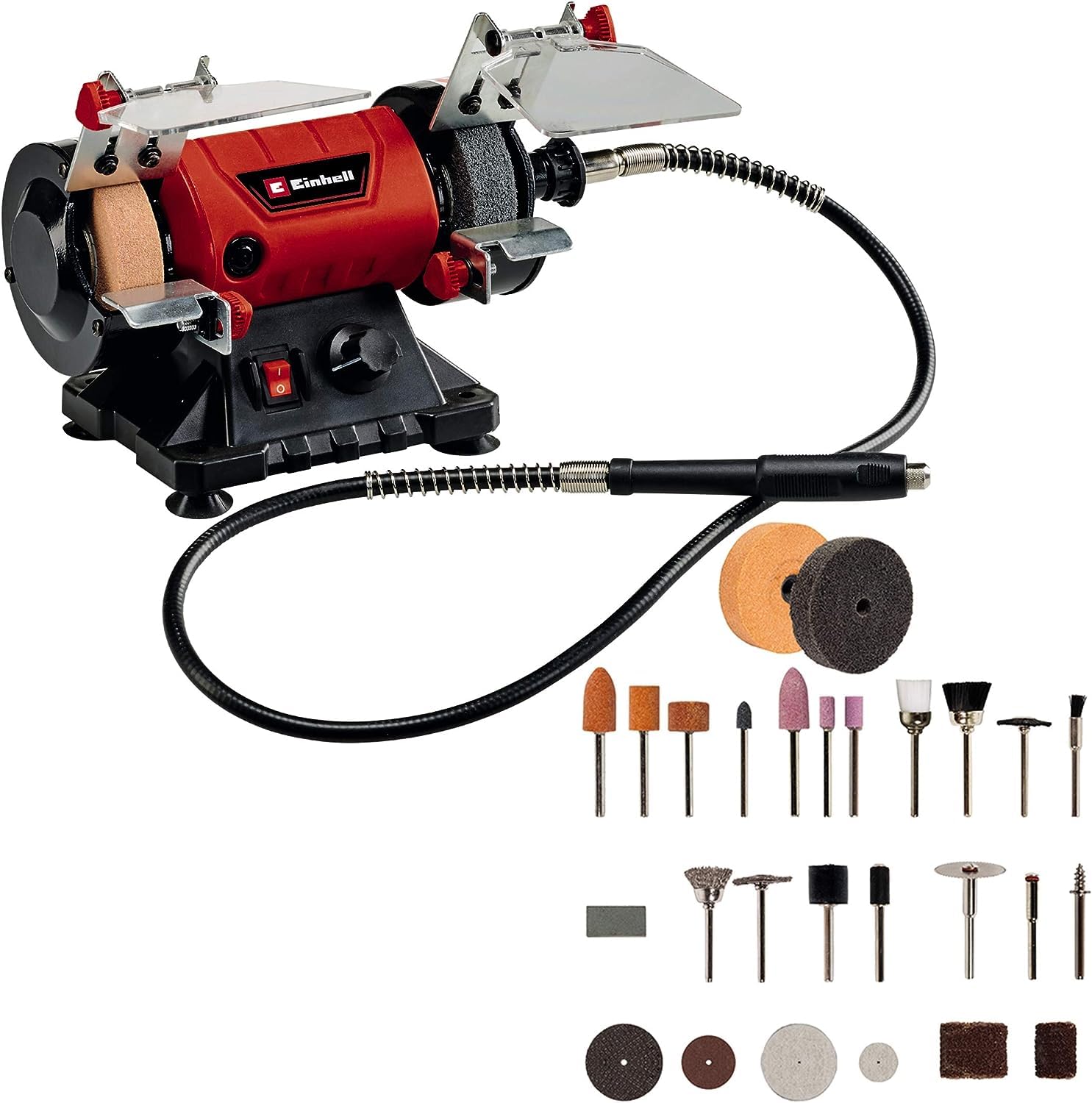 Einhell Touret à meuler TC-XG 75 Kit (kit pour travaux de polissage/meulage, bâti métallique compact)