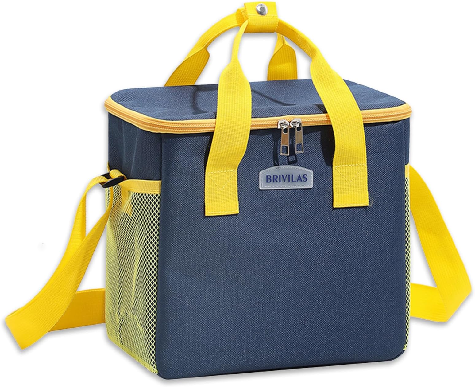 UESDU Insulated Lunch Bag, Lunch Bags for Women Waterproof Blue Cool Lunch Bag with Adjustable Shoulder Strap and Side Pockets Large Capacity Thermos Lunch Bag for Kids Adults Work School