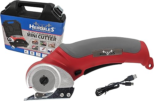 Hercules Cortador giratorio eléctrico inalámbrico, las potentes y versátiles tijeras eléctricas diseñadas para cortar tela, cartón, plástico, cuero,