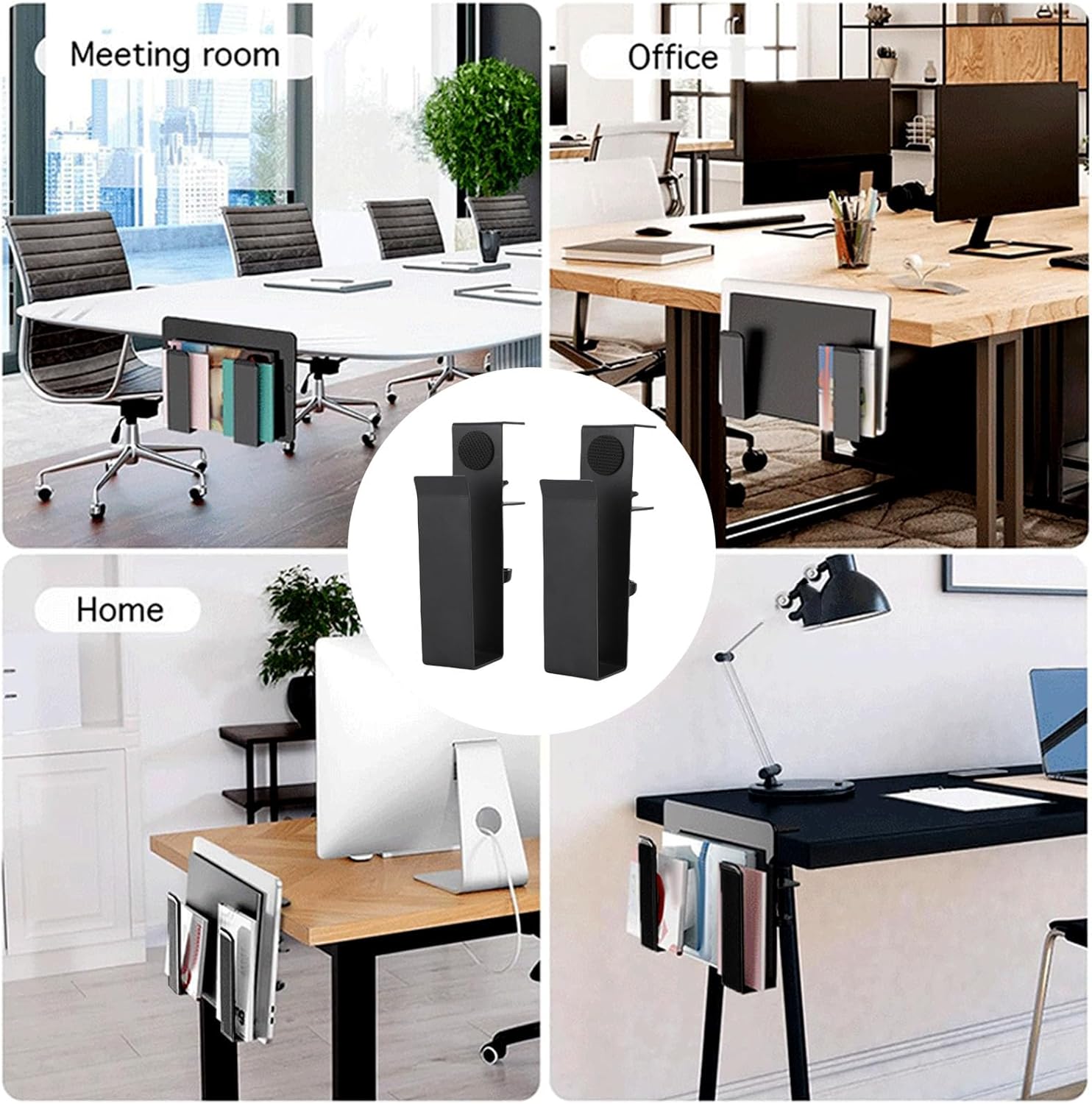 Adjustable Side Laptop Mount | Desk Storage Organizer for Laptop/Books/Office Supplies | Space Saving Clamp On Table Holder for Home Office | 11lbs Capacity