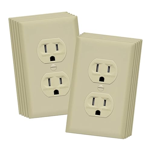 Miniatura 8 de ENERLITES Toma de corriente dúplex, tomas de pared eléctricas resistentes a manipulaciones, grado residencial, 3 cables, conexión a tierra, 2 polos