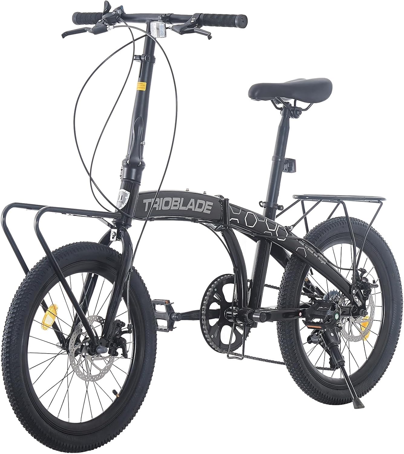 TRIOBLADE 20 Inch Folding Bike for Adult 7-Speed Shimano Drivetrain Folding Bicycle Lightweight Sturdy Frame Disc Brake Foldable Bikes for Women Men