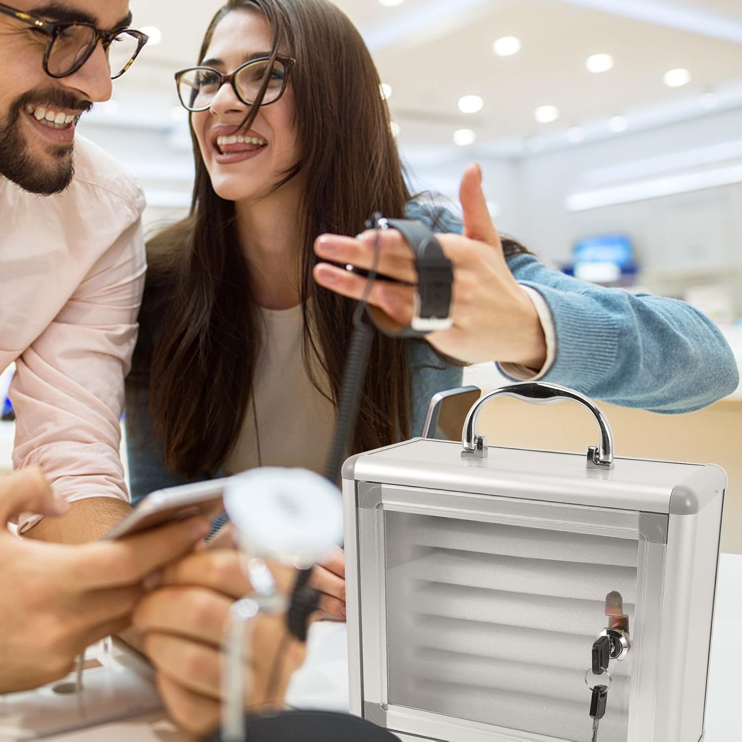 Mobile Phone Holder Cabinet 6-Slot Phone Storage Locker with Lock Security for Office School Meeting Room Cellphone Organizer Box