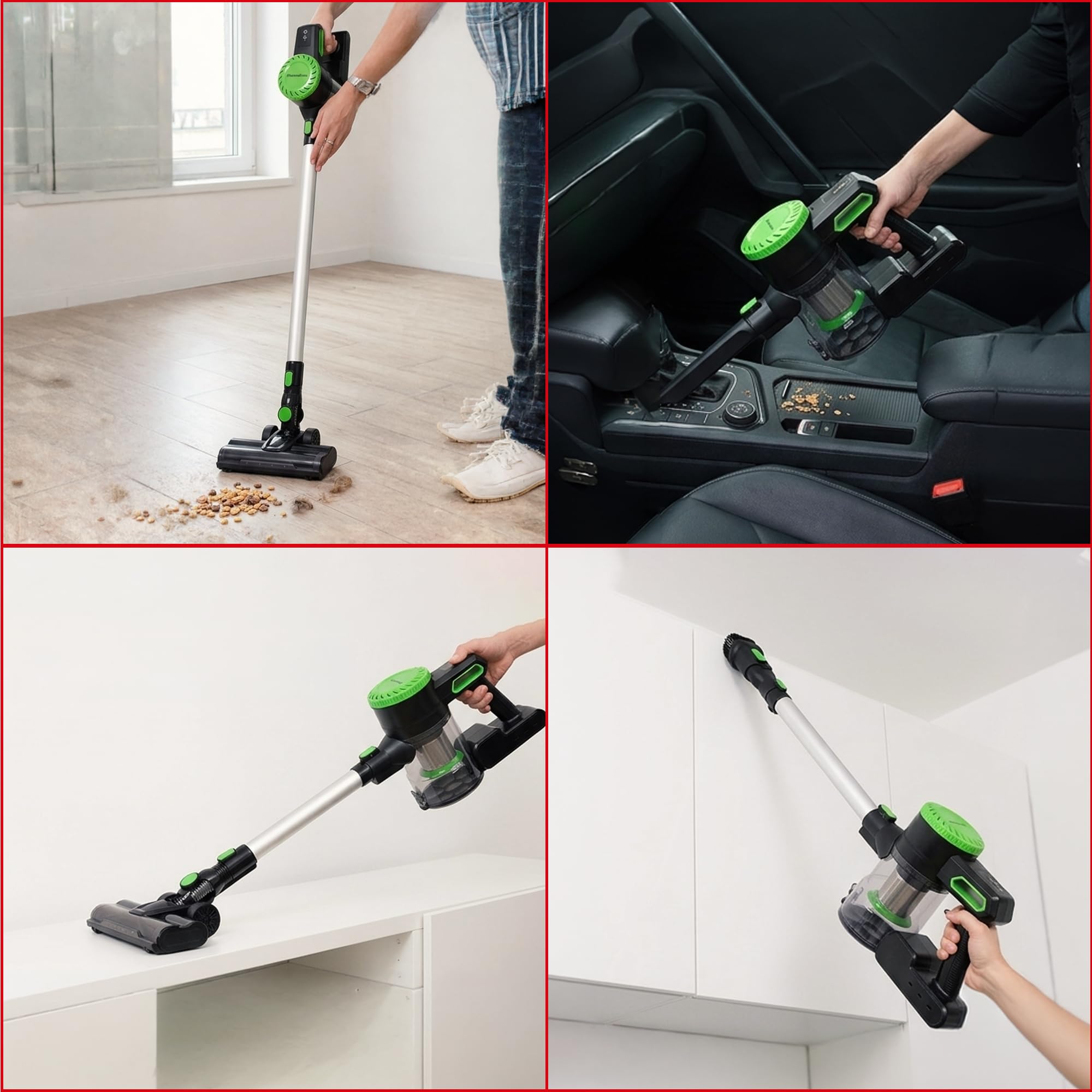 Melchioni Family Turbiny Bezprzewodowy mop elektryczny, 2 w 1, silnik prądu stałego 160 W, akumulator litowy 22,2 V, technologia cyklonowa, filtr HEPA, bezprzewodowy odkurzacz z zestawem akcesoriów i
