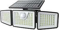 Vista 1 de 2500LM Solar Lights Outdoor with Motion Sensor,3 Head 270° Wide Angle Street Area Lights,IP65 Waterproof Security Lighting with 3 Modes(Non-Remote,1