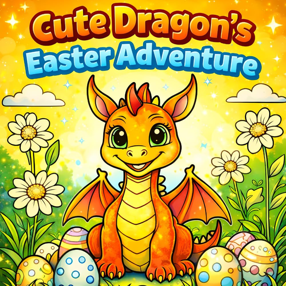 Cute Dragon's Easter Adventure: A Bold and Easy Easter Coloring Book for Kids and Toddlers – 50 Simple Large Print Baby Dragon Designs for Stress-Free Fun