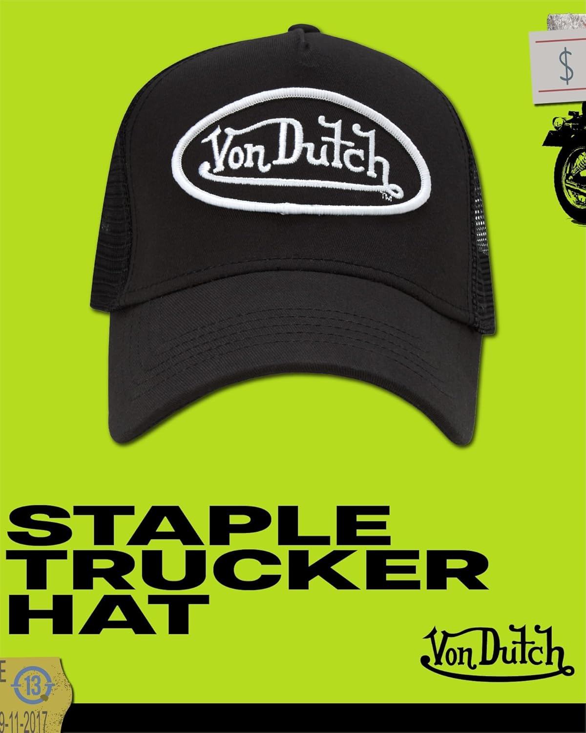 Von Dutch Unisex Trucker Hat - Retro Classic Solid Color Mesh Back Snapback Baseball Cap for Men & Women. - Image 2