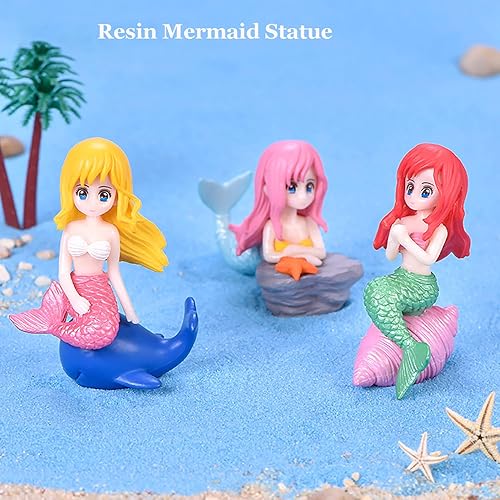 Miniatura 5 de Piedra luminiscente de concha oceánica utilizada en peceras, estatua de resina de sirena, decoración de acuario, suministros de peceras, 104 piezas