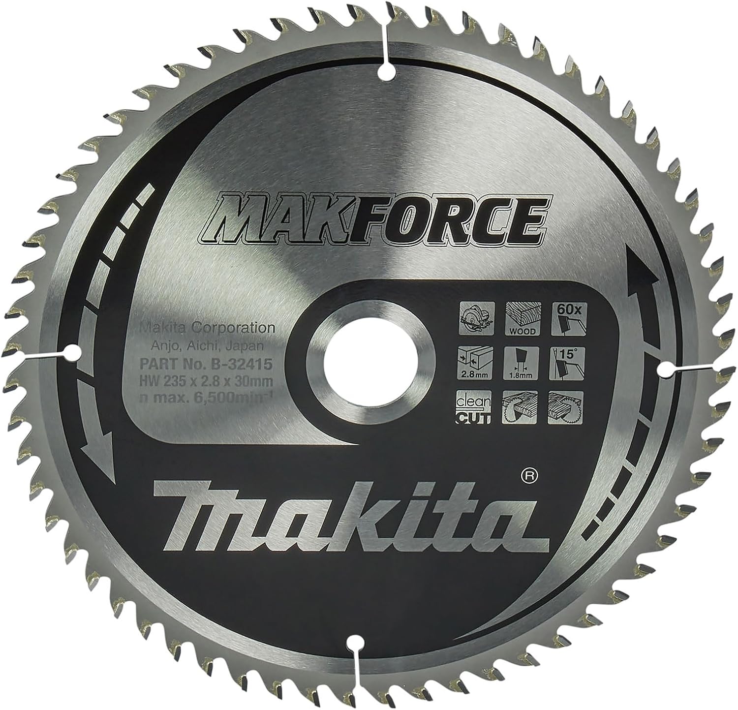B-32415 Makforce Saw Blade 9.25inx30mm 60Teeth