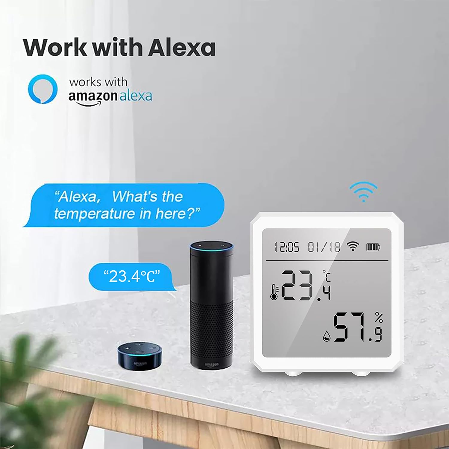 Smart WiFi Temperature Humidity Sensor, Wireless Thermometer Hygrometer - Image 4