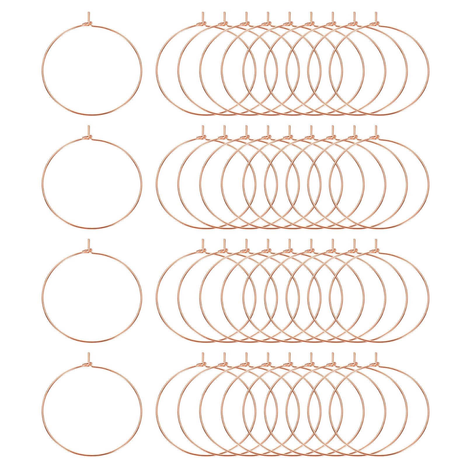 Aros para pendientes en oro rosa de 35mm para tus manualidades y joyas DIY