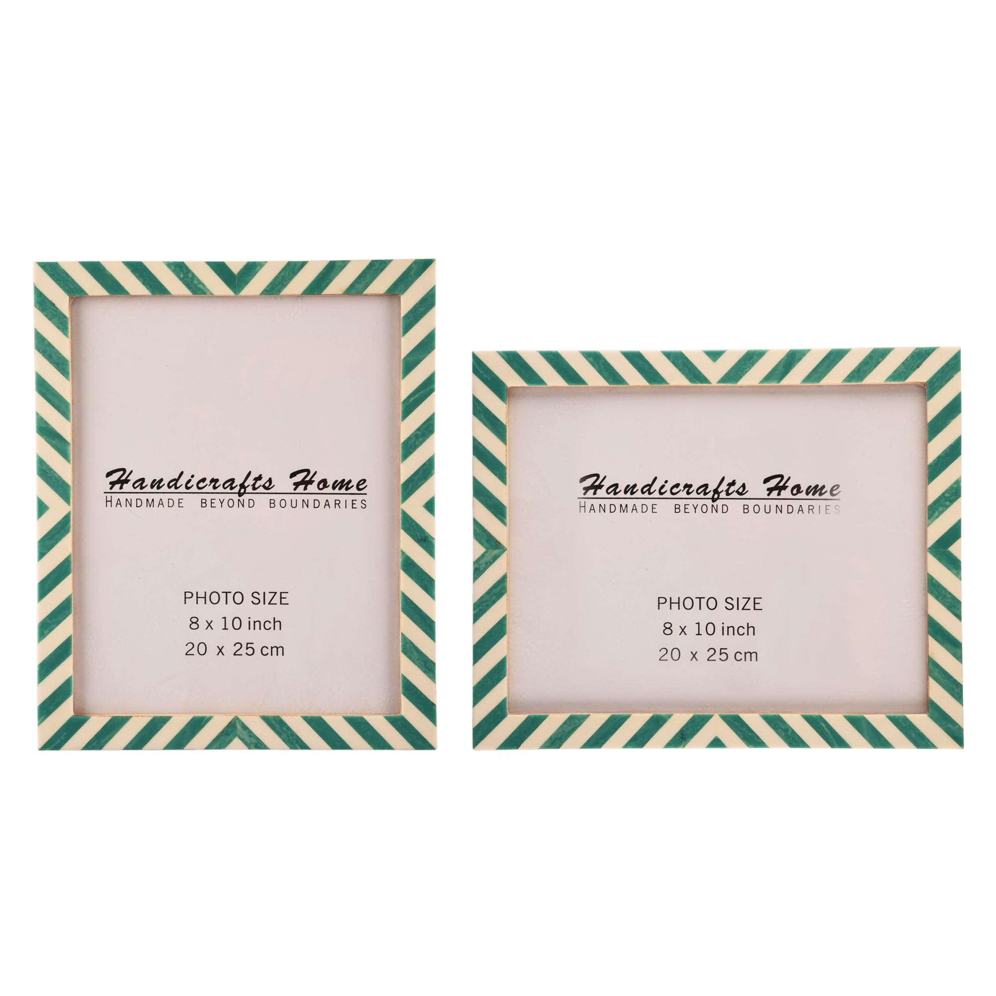 Handicrafts Home Mint Green & White 8X10 Picture Frame Set Of 2, Vintage Photo Frames For Wall Or Tabletop Display, Bookshelf, Family Wall Decor, Gallery Wall Frame Set, Multi Picture Frames Collage