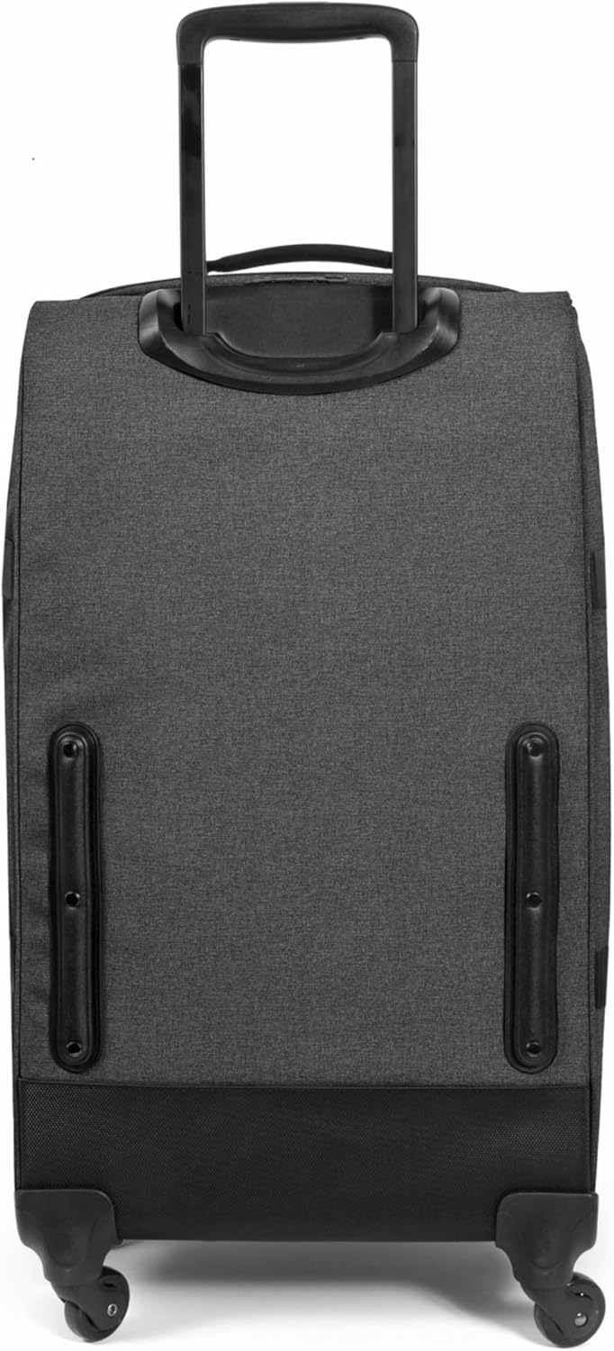 EASTPAK Trans4 M – 68L Large Wheeled Luggage with Dual Compartments, TSA Lock, 360° Spinner Wheels, and Diamond-Embossed Handle, Black Denim - Image 2