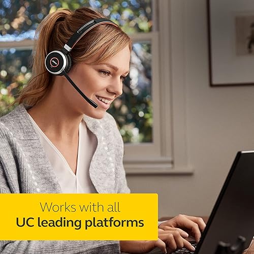 Vista 23 de Jabra Evolve 65 Mono MS, soporte de carga y enlace 370 - Audífonos con micrófono profesionales