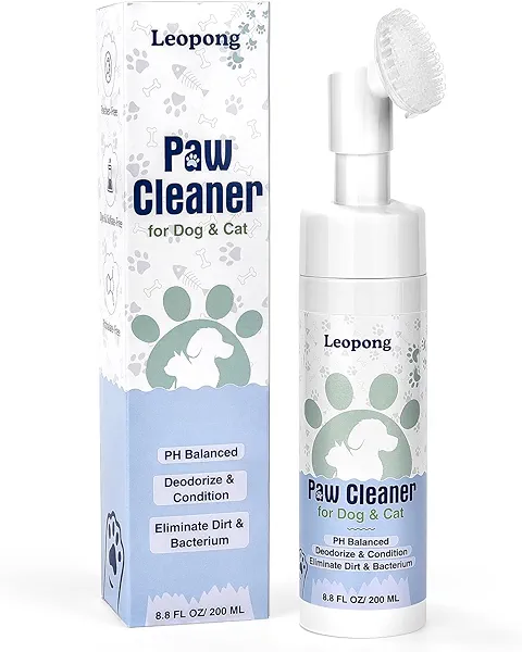 Leopong Paw Cleaner for Dogs and Cats, No-Rinse Foaming Cleanser, Unscented, and PH Balanced Paw Wash Magic Foam for Dogs Large Medium Small XL Breed
