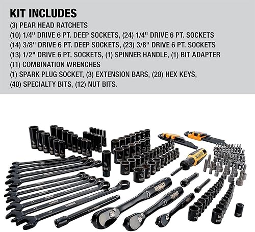 Miniatura 3 de Dewalt DWMT45184 - Juego de herramientas mecánicas de 184 piezas cromado negro